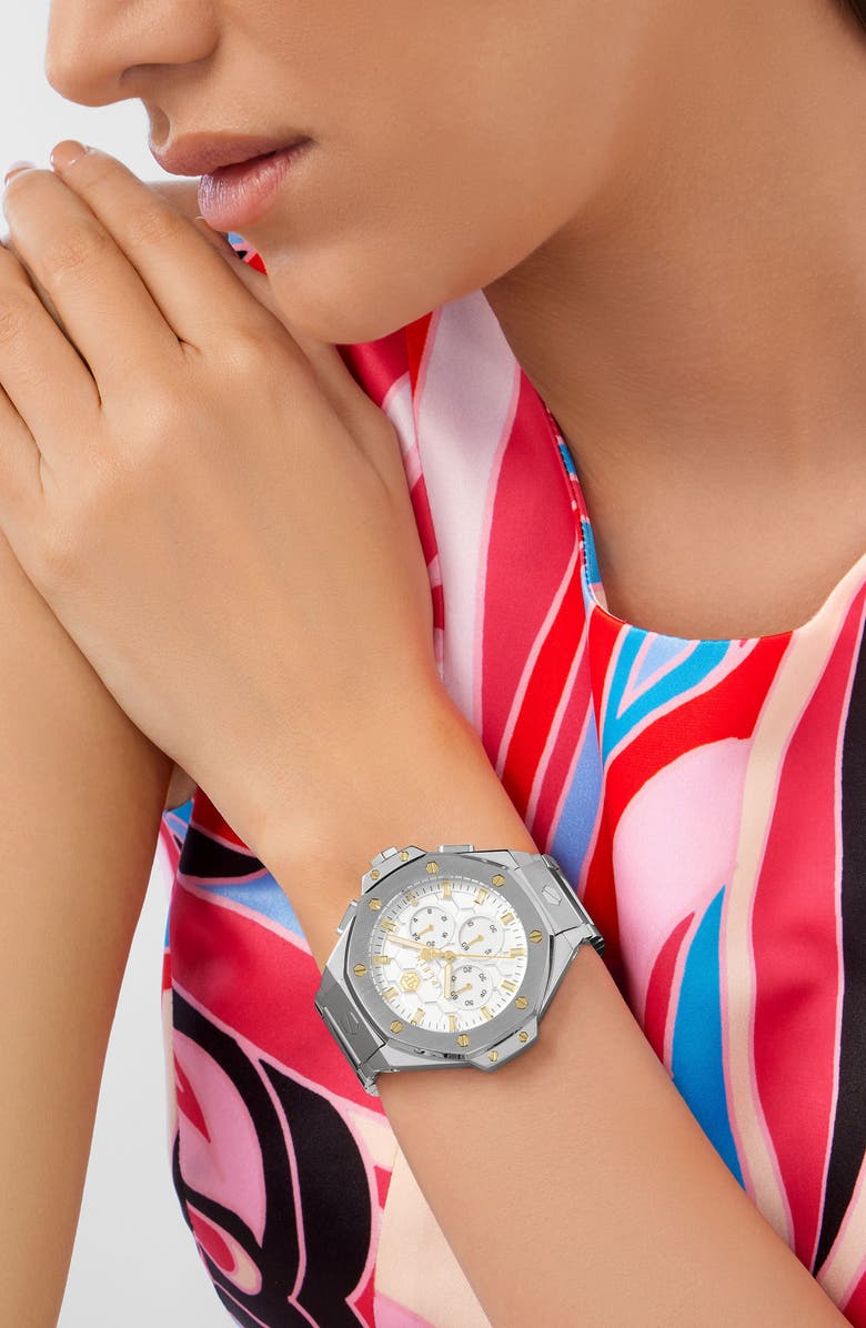 PHILIPP PLEIN Chrono Royal Bracelet Watch, 42mm, Alternate, color, Stainless Steel