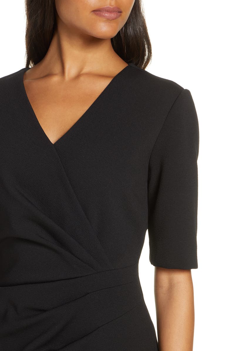 Tahari Pleat Detail Sheath Dress, Alternate, color, 
