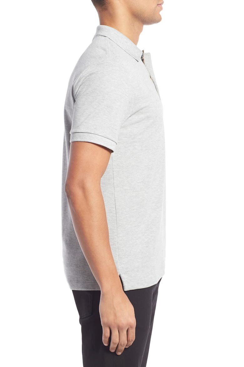 Piqué Polo, Alternate, color, PALE GREY MELANGE