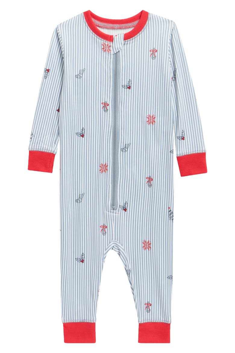 Kids' Matching Family Fitted One-Piece Pajamas, Main, color, HOLIDAY ICON STRIPE