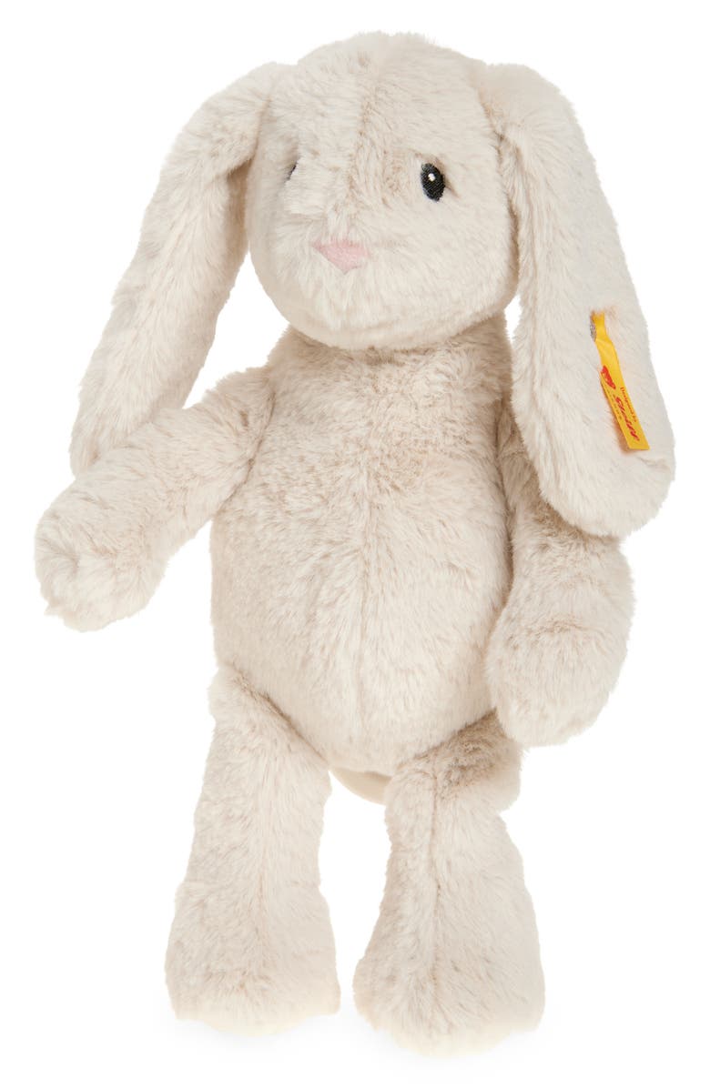 Steiff Hoppie Rabbit Musical Stuffed Animal, Main, color, Pale Grey