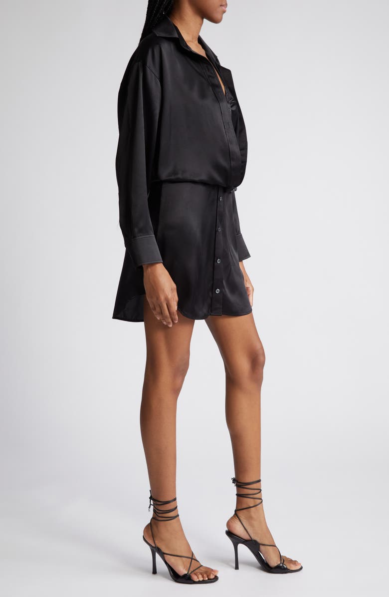 Alexander Wang Integrated Camisole Long Sleeve Silk Shirtdress, Alternate, color,