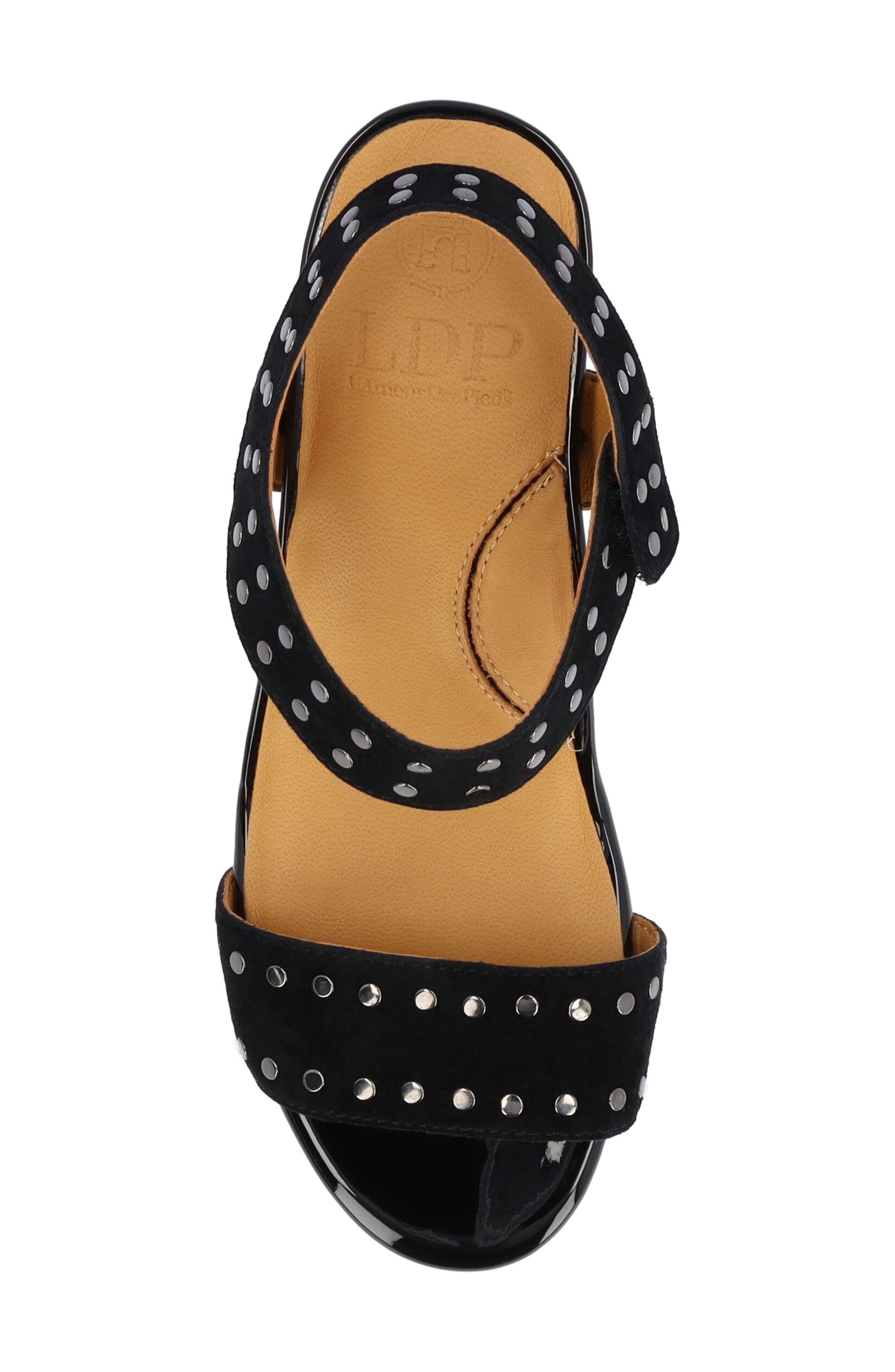L
Amour des Pieds Maddex Studded Sandal, Alternate, color, Black