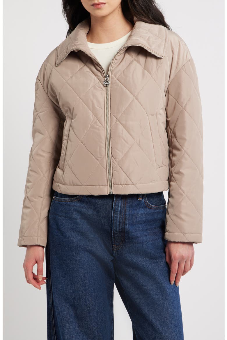Quilted Jacket, Alternate, color, TAUPE