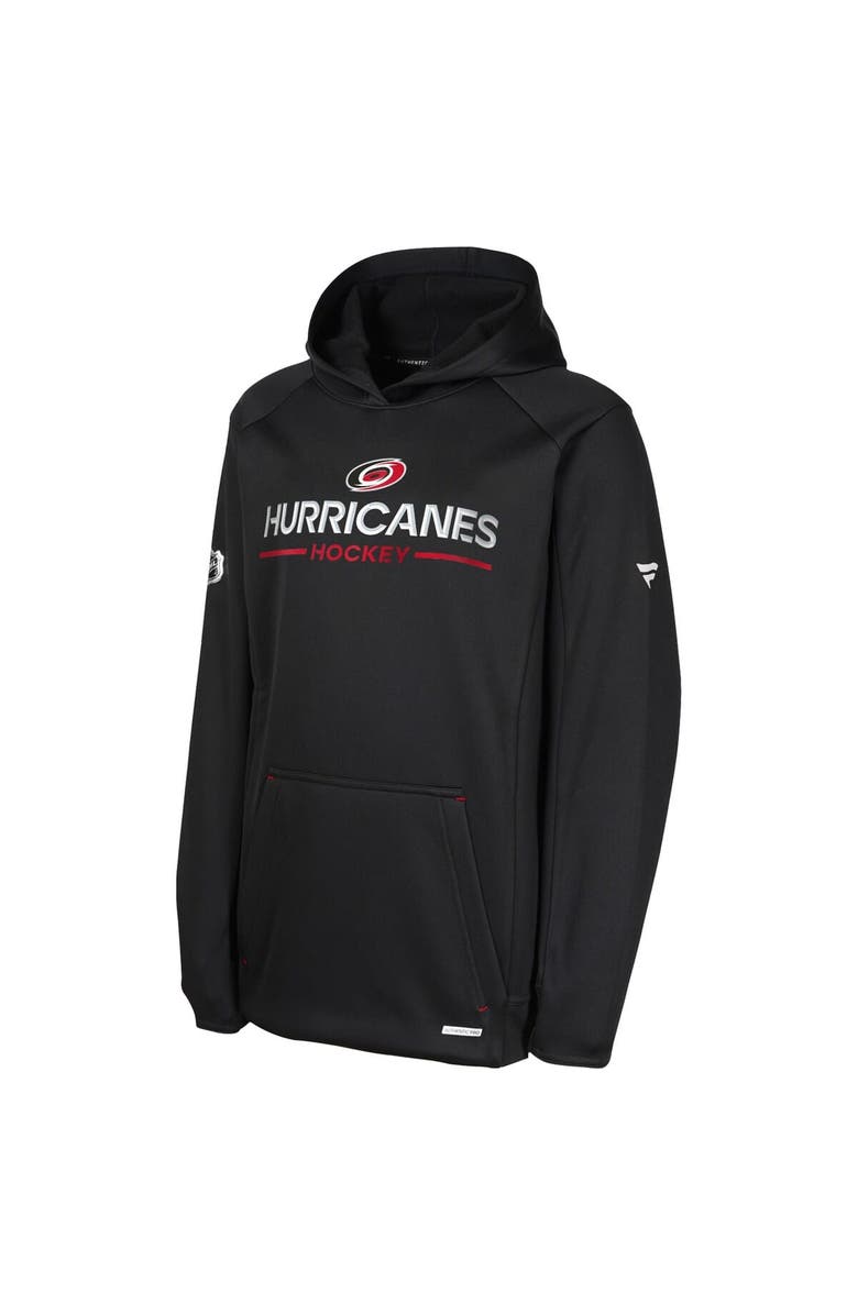 FANATICS Youth Fanatics Black Carolina Hurricanes Authentic Pro Rink Raglan Hoodie, Alternate, color, Black