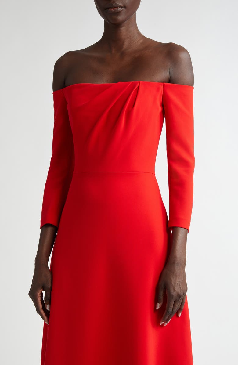 Carolina Herrera Off the Shoulder Midi Dress, Alternate, color, 