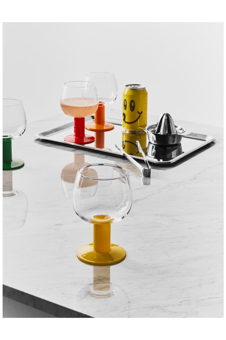 Fars Glas Set of 4 Mixed Color Wine Glasses, Alternate, color, MULTI
