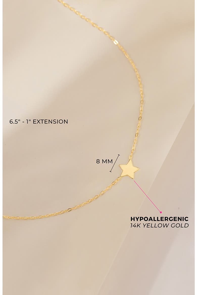 14k Polished Star Bracelet, Alternate, color, Gold