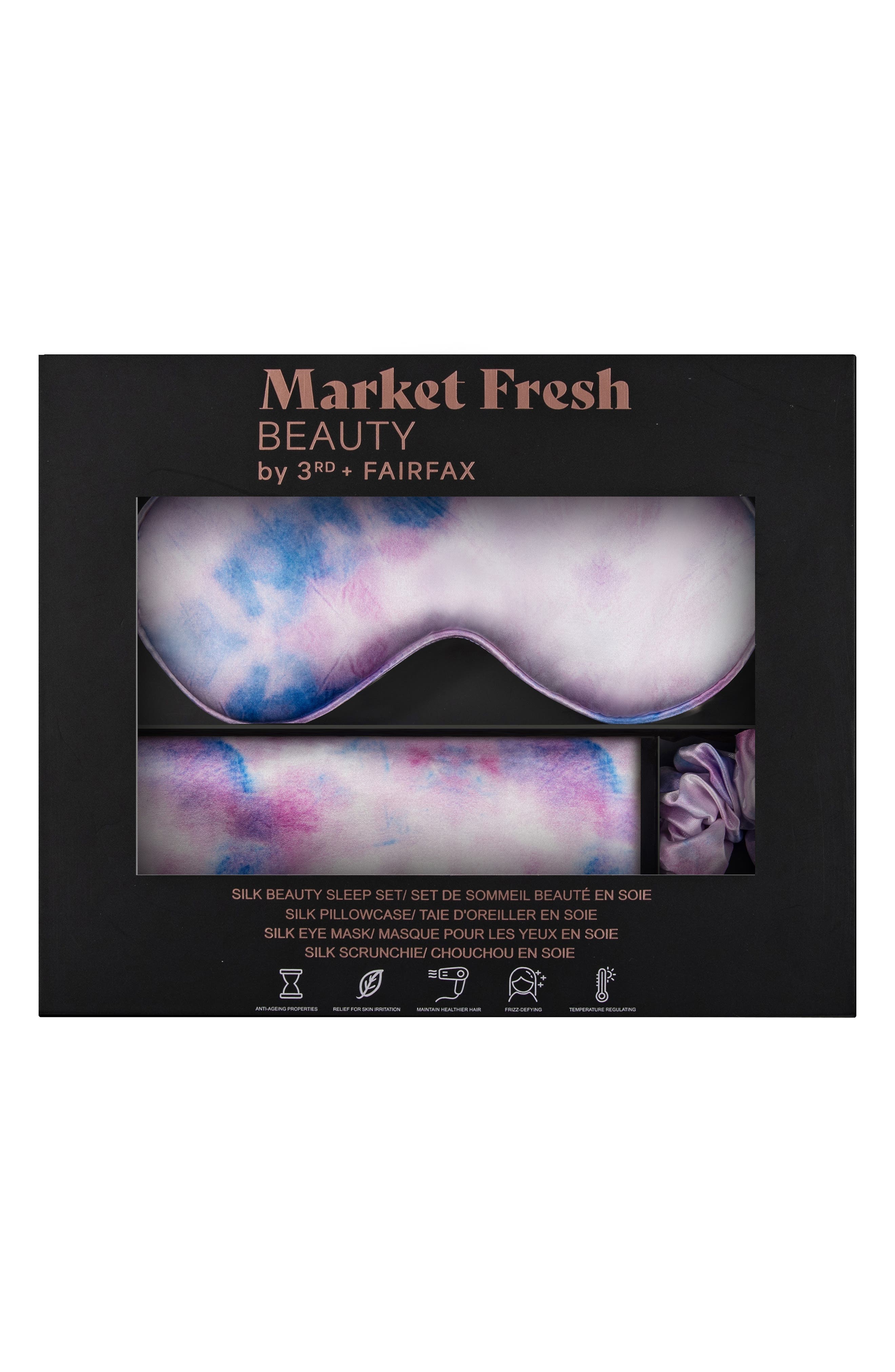 Market Fresh Beauty Silk Sleep Mask, Pillowcase & Scrunchie Set (Women ...