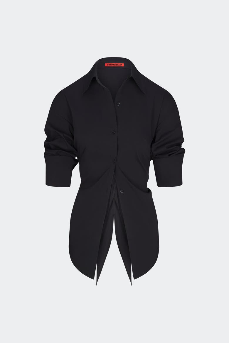 Loch Poplin Button Up, Main, color, Black