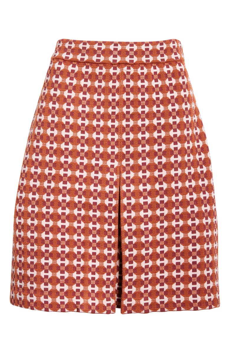 St. John Collection Geometric Jacquard Wool Blend Skirt, Alternate, color, 