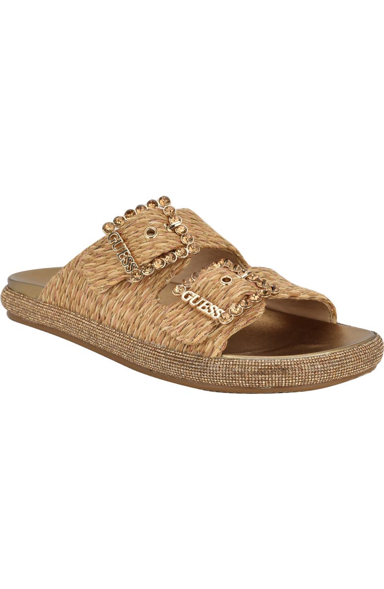 GUESS Funzy Slide Sandal, Main, color, Light Natural