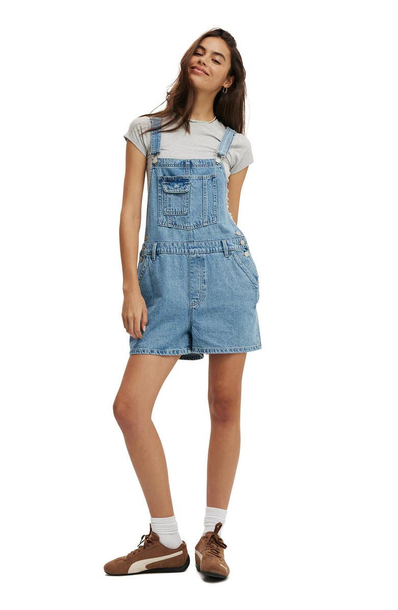 Cotton On Women's Short Denim Overall, Alternate, color,