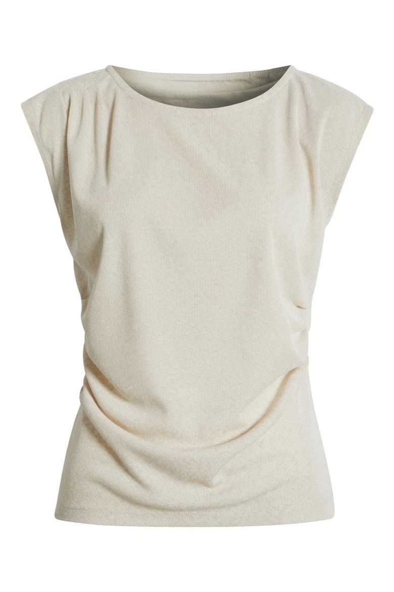 Cap Sleeve Ruched Top, Alternate, color, PALE STONE