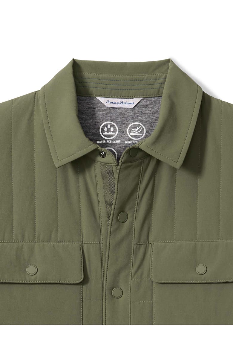 Tommy Bahama Layton Water Repellent Quilted Shirt Jacket, Alternate, color, Beetle Green