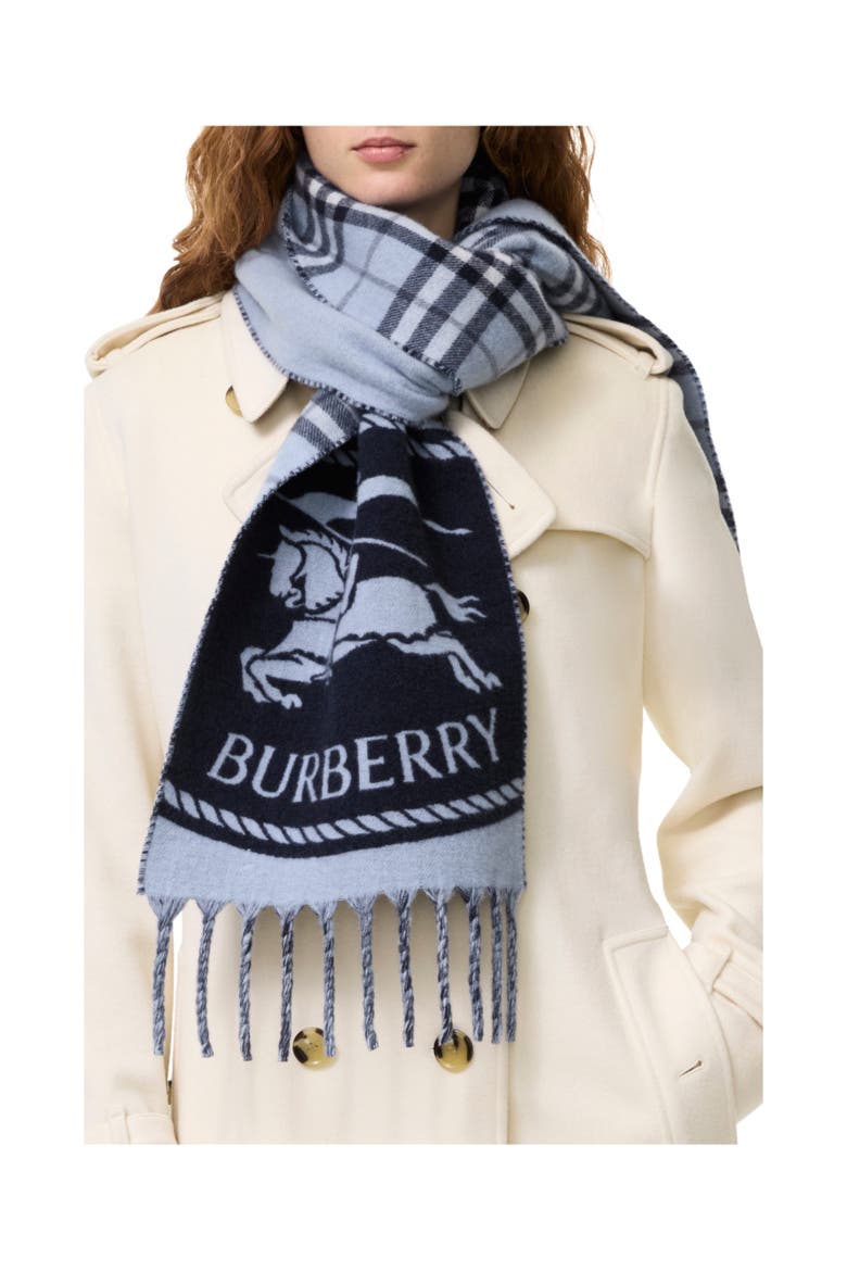 Reversible Knight Stamp Scarf, Alternate, color, Bank blue