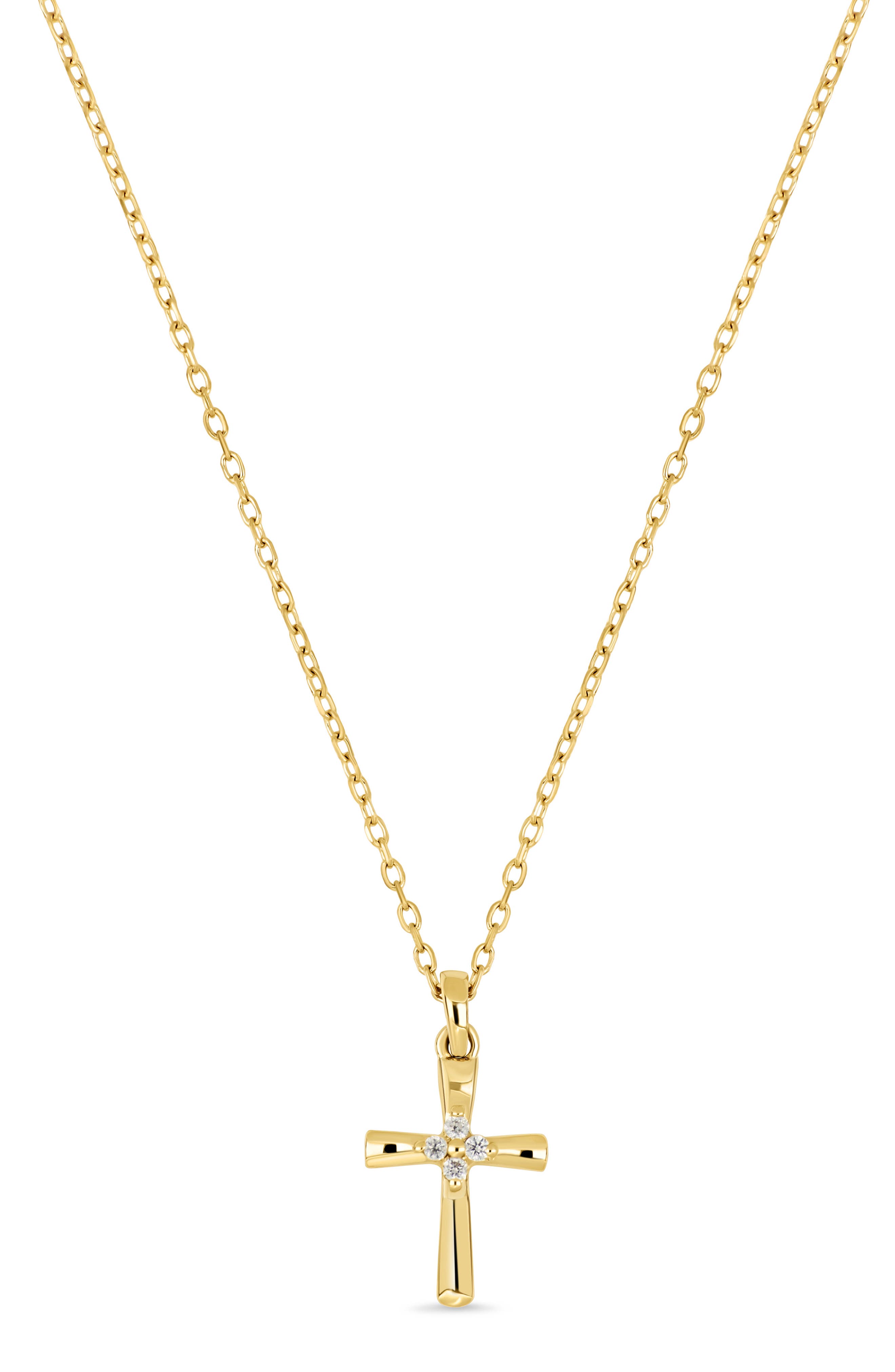 Icon 18k Gold Diamond Cross Pendant Necklace