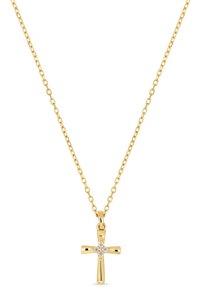Icon 18k Gold Diamond Cross Pendant Necklace, Main, color, 18KY