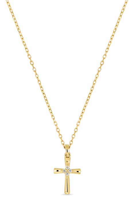Icon 18k Gold Diamond Cross Pendant Necklace