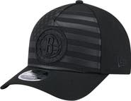 New Era Men's New Era  Black Brooklyn Nets Game Day Flag A-Frame 9FORTY Adjustable Hat