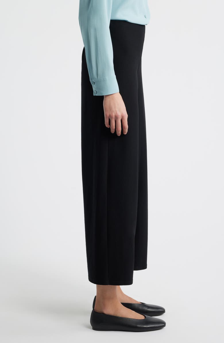 Eileen Fisher Ankle Wide Leg Pants, Alternate, color, Black