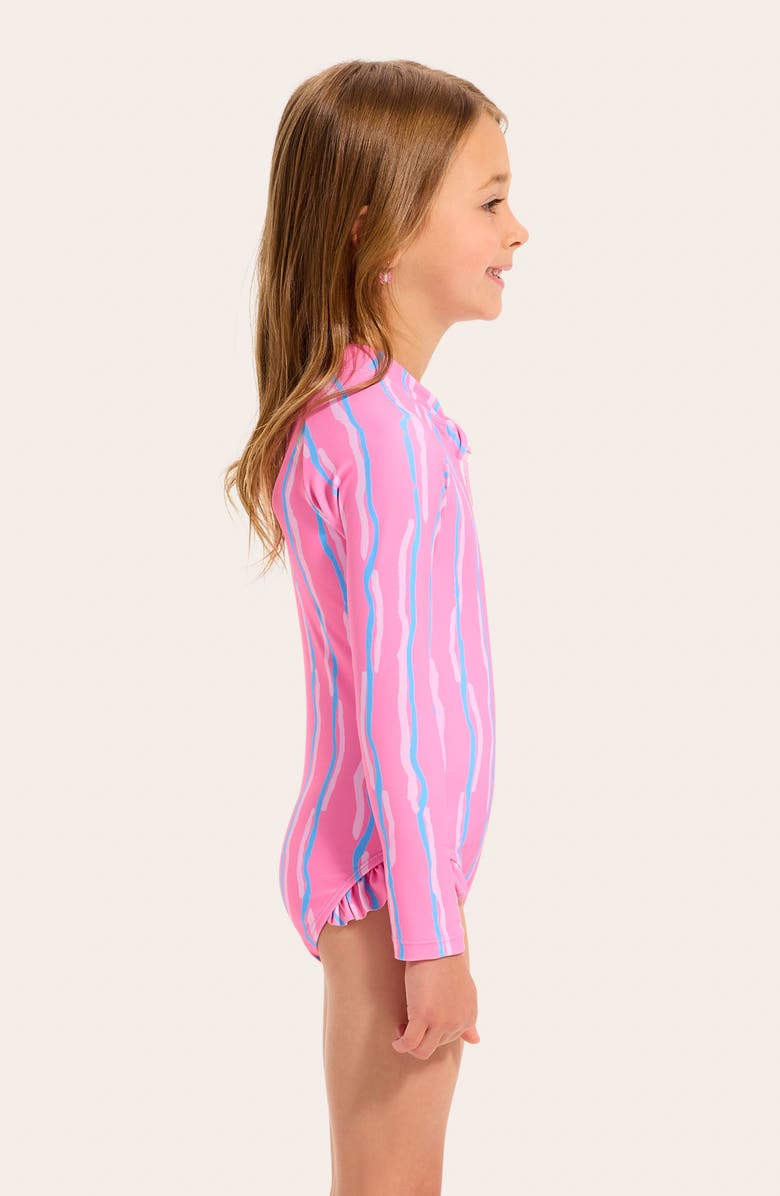 Seafolly Kids' Aruba Long Sleeve One-Piece Swimsuit, Alternate, color, Aruba Pink