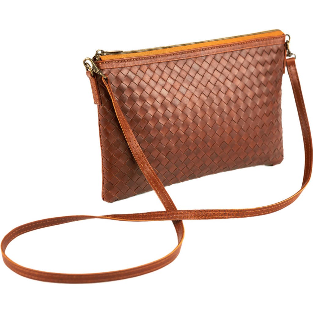Deux Mains Woven Crossbody Bag in Mahogany  product