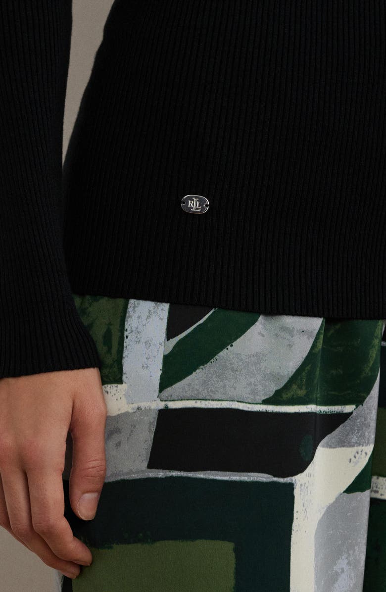 Lauren Ralph Lauren Ribbed Turtleneck Sweater, Alternate, color, Polo Black