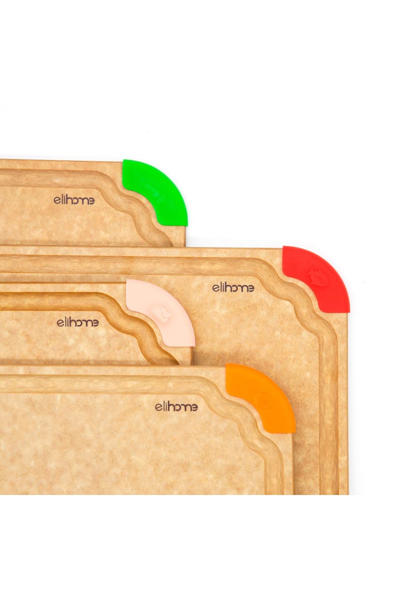 4 Piece Cutting Wise Cutting Board Set, Alternate, color, Brown