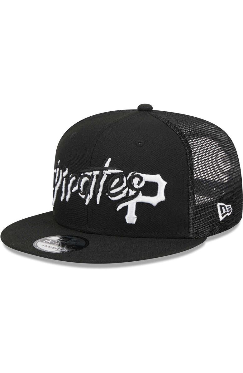 New Era Men's New Era Black Pittsburgh Pirates Street Trucker 9FIFTY Snapback Hat, Alternate, color, Black