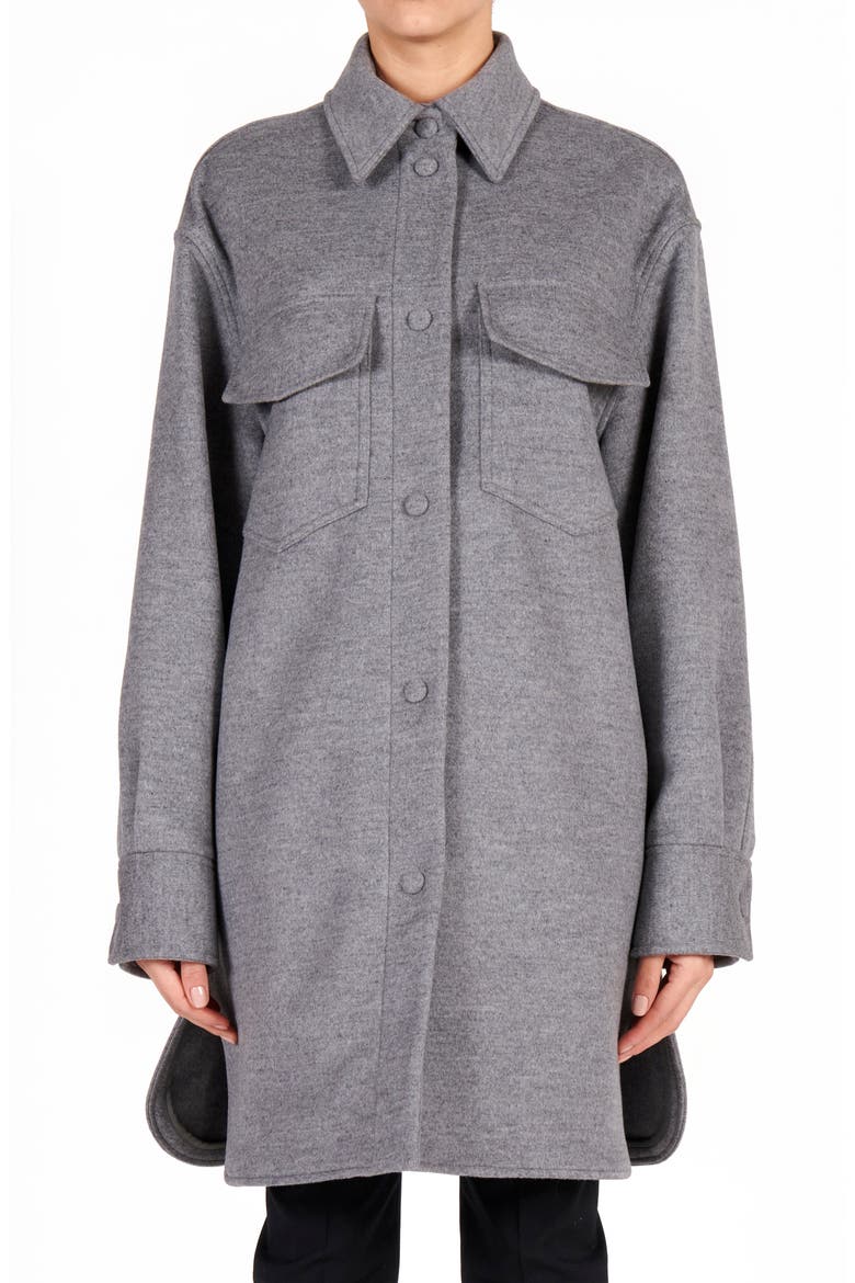 Kerry Oversize Wool Utility Coat, Main, color, LIGHT GREY MELANGE