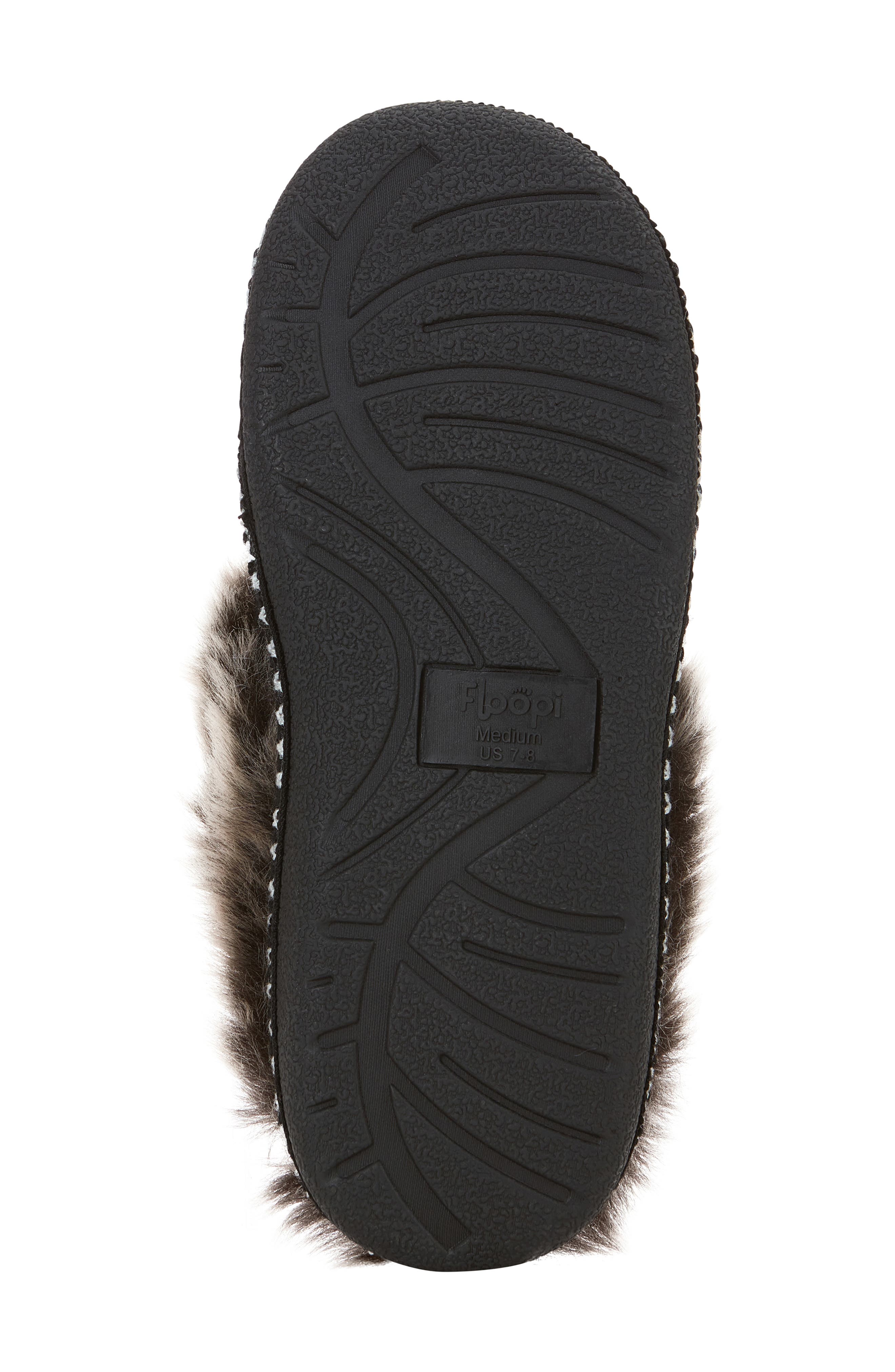 FLOOPI Indoor/Outdoor Faux Fur Lined Slipper, Alternate, color, Black