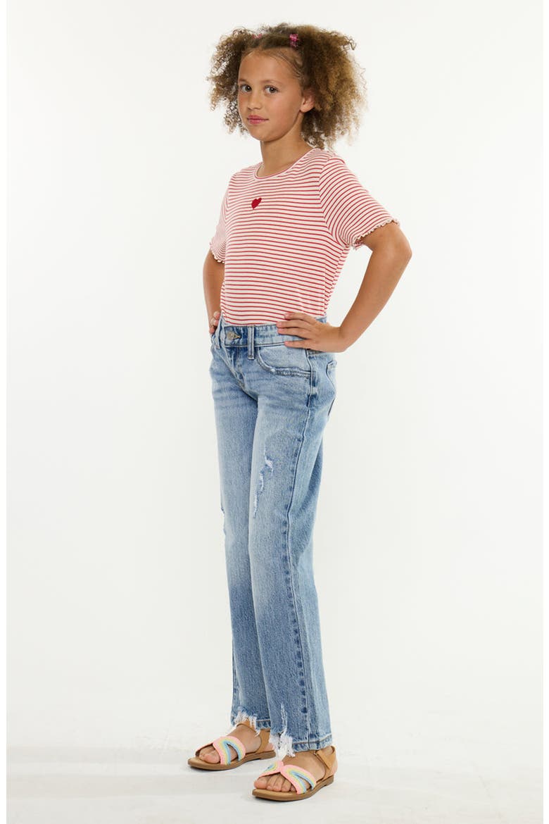 Rue Mid Rise True Straight Jeans, Alternate, color, Medium Wash