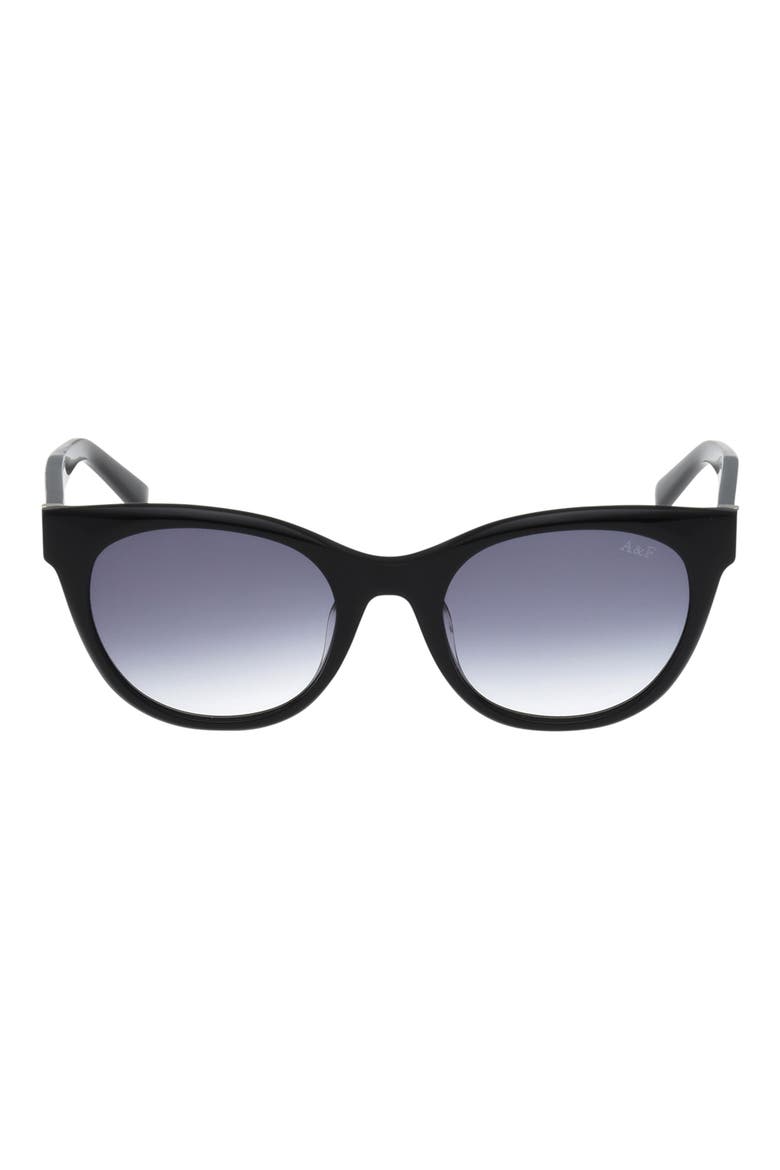 52mm Gradient Cat Eye Sunglasses, Main, color, SHINY BLACK / GRADIENT SMOKE