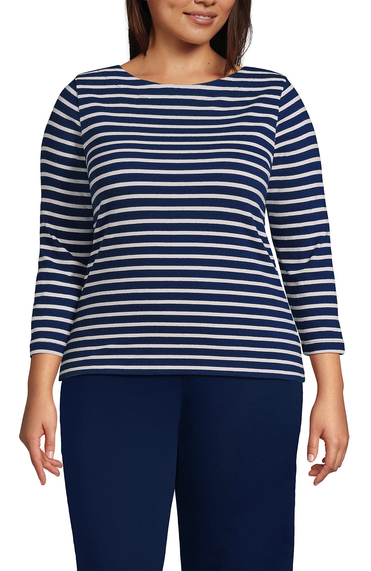 Deep Sea/Ivory Breton Stripe