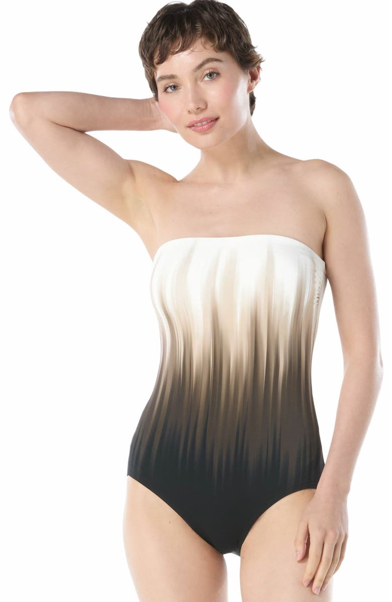 Carmen Marc Valvo Bandeau One Piece Swimsuit, Main, color, 