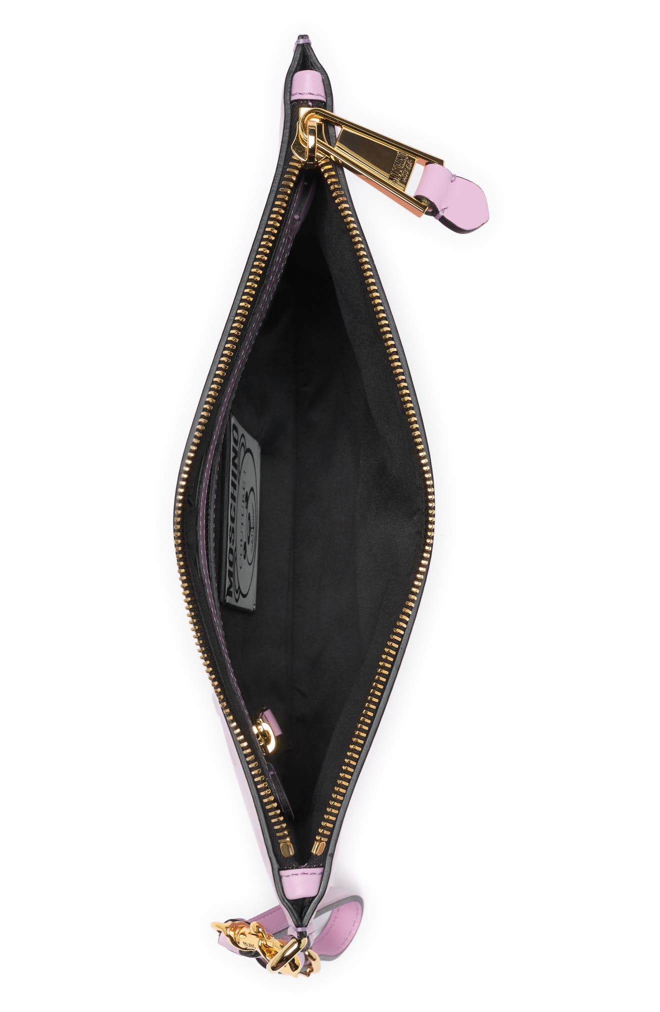 Moschino Embroidered Teddy Zip Pouch, Alternate, color, 