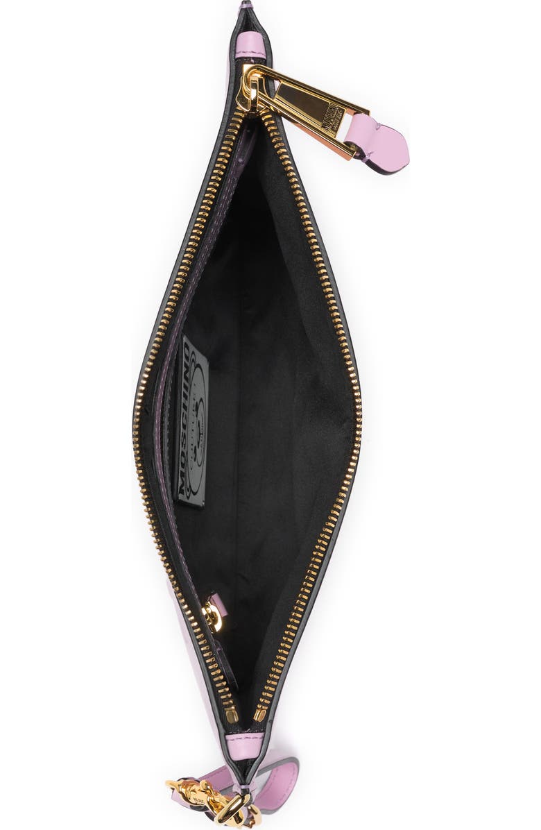 Moschino Embroidered Teddy Zip Pouch, Alternate, color,