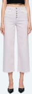 Bayeas High Waist Raw Hem Ankle Wide Leg Jeans