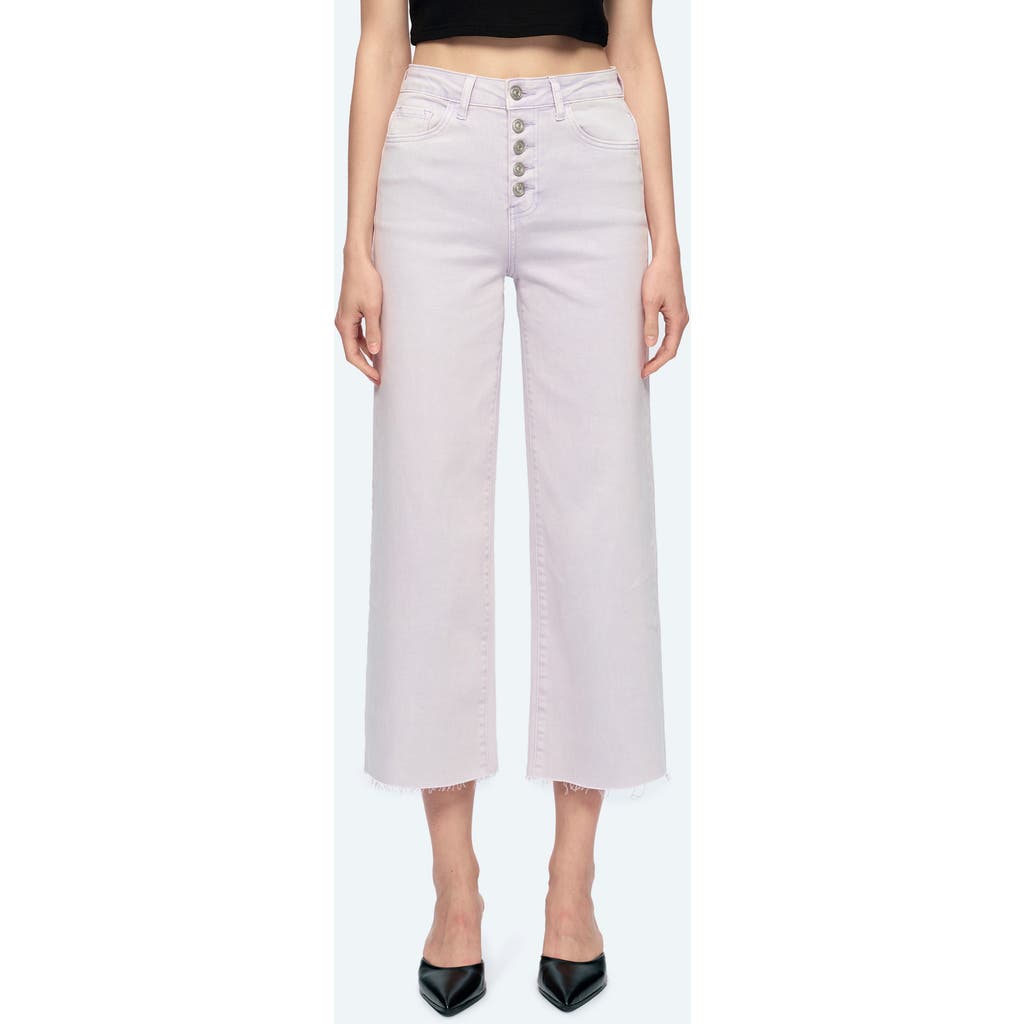 Bayeas High Waist Raw Hem Ankle Wide Leg Jeans