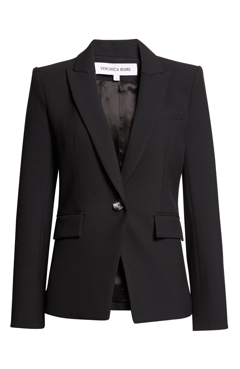 Veronica Beard Miller Stretch Crepe Dickey Jacket, Main, color, Black