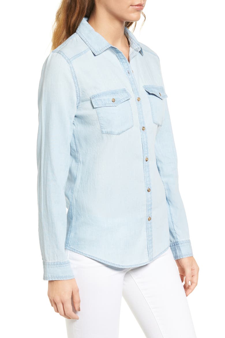 Chambray Shirt, Alternate, color, LIGHT MED WASH