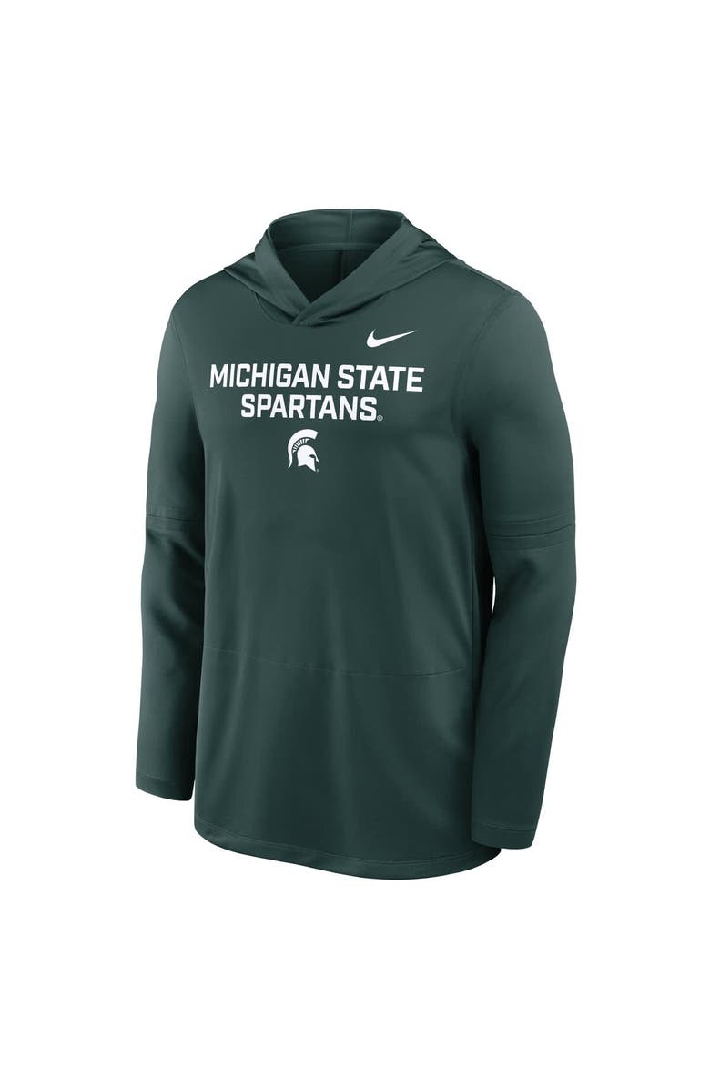 Nike Men's Nike Green Michigan State Spartans 2025 Sideline Dri-FIT Long Sleeve Hoodie T-Shirt, Alternate, color, Green