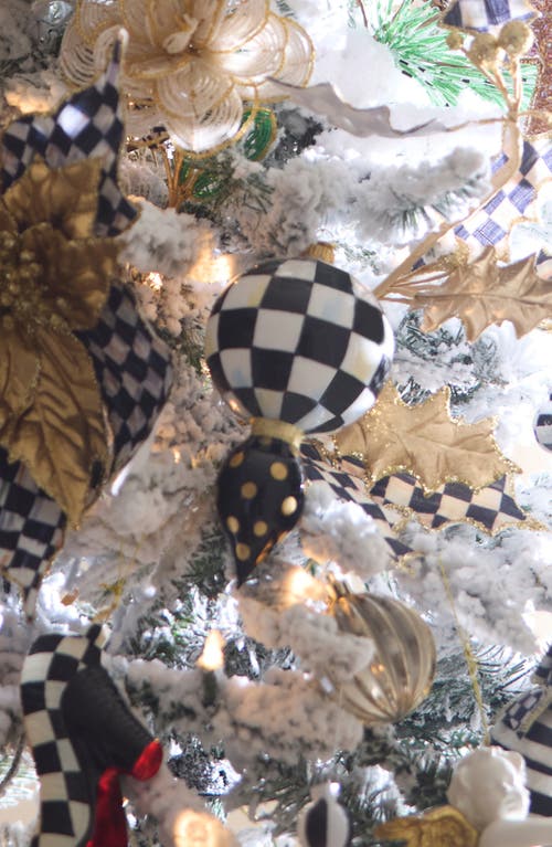 Mackenzie-childs Mackenzie Childs Courtly Noel Drop Glass Ornament In Multi