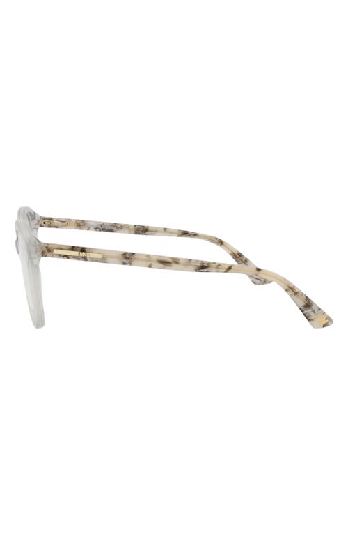 Alexander Mcqueen Mcqueen 53mm Round Optical Glasses In Grey Havana Transparent