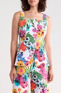 Nicole Miller Tropical Floral Button Vest