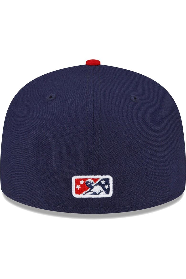 Men's New Era Navy Jacksonville Jumbo Shrimp Authentic Collection Alternate Logo 59FIFTY Fitted Hat, Alternate, color, Navy