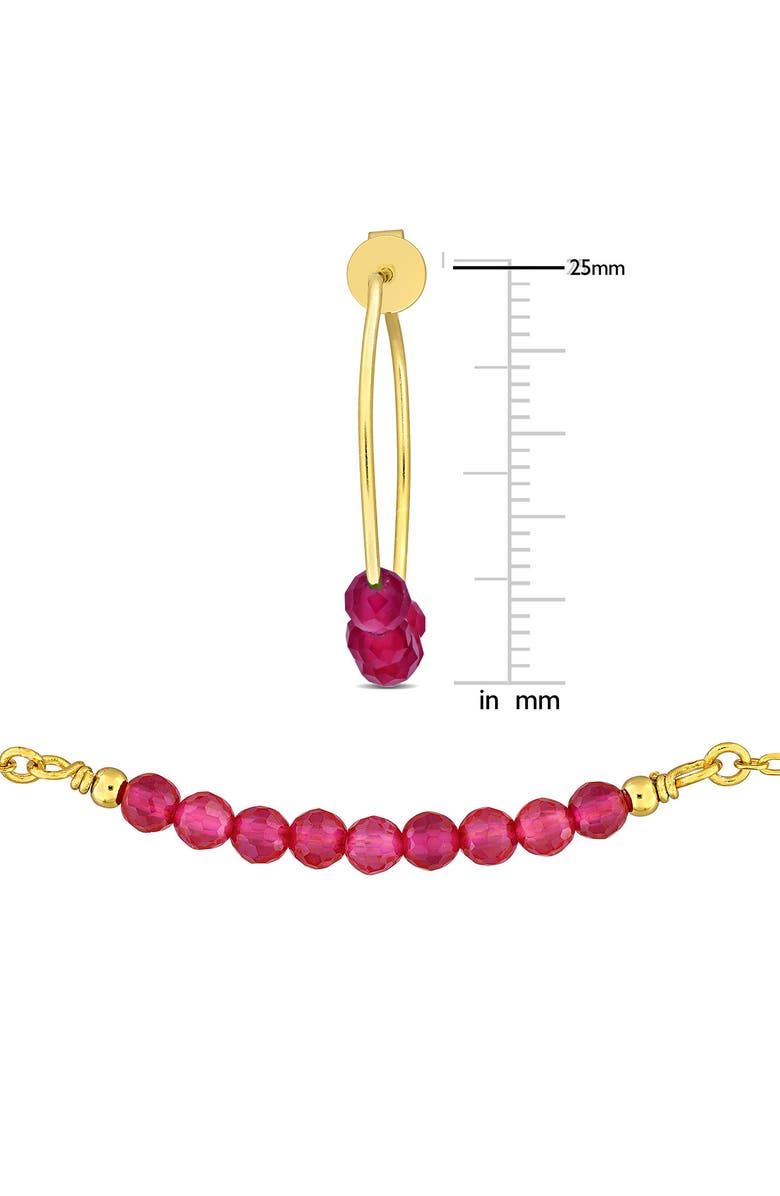 DELMAR Lab Grown Ruby Earrings, Bracelet & Necklace Set, Alternate, color, Red