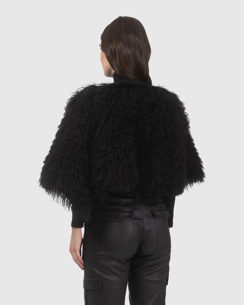 Gorski Select Mongolian Lamb Shawl In Black