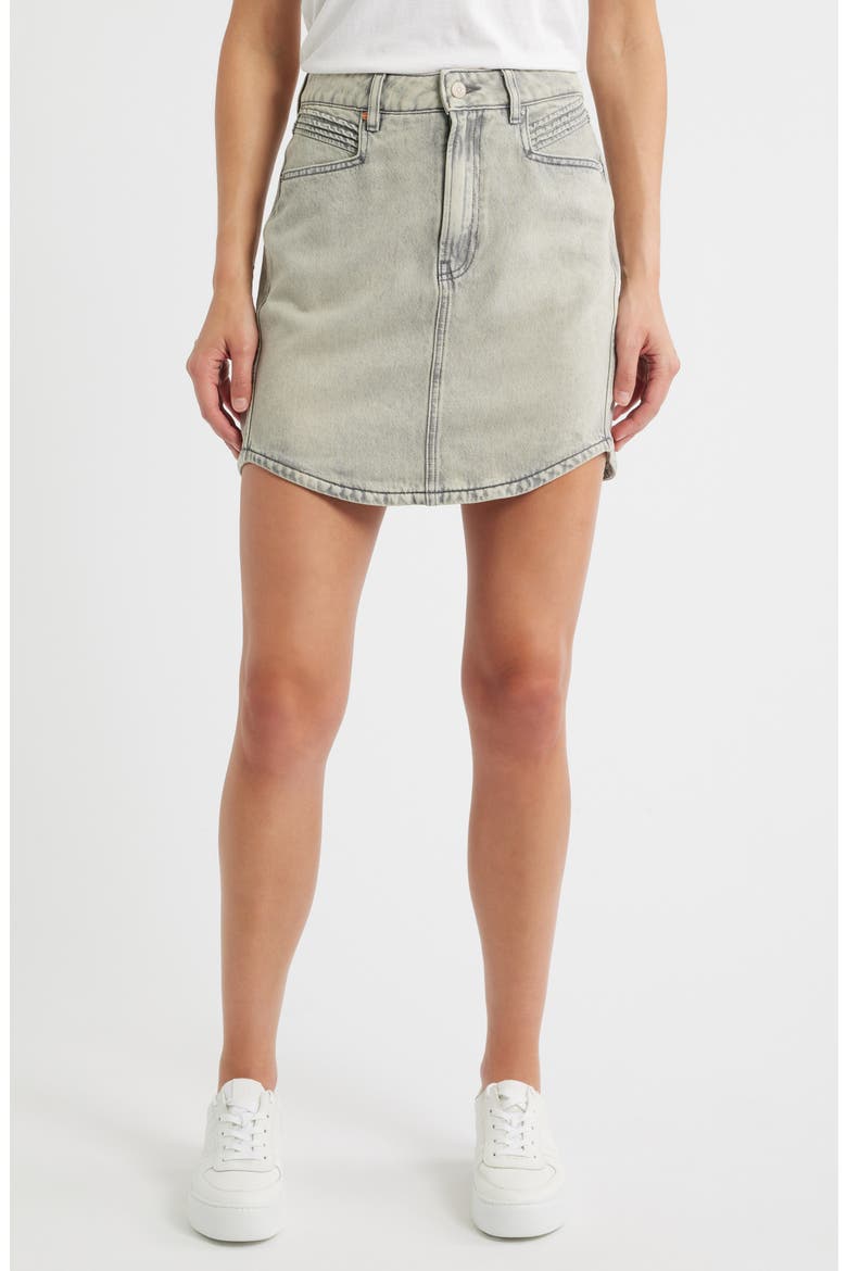 Curved Hem Denim Skirt, Main, color, GY
